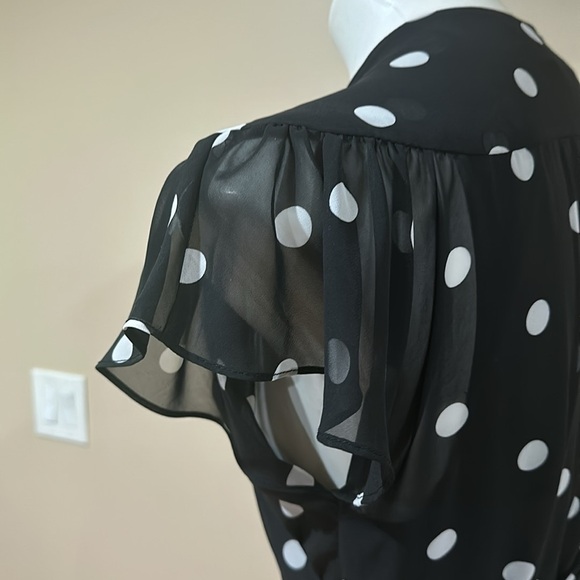 Eva Mendes Black and White Wrap Maxi Dress - Picture 4 of 7